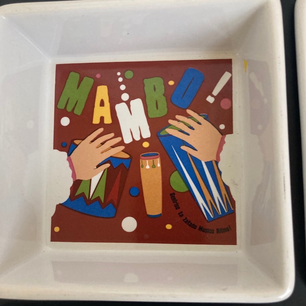 Pottery Barn The Dance Wood Tray Serving Set Latin Dance Party Theme Snacks Dips - Picture 2 of 8
